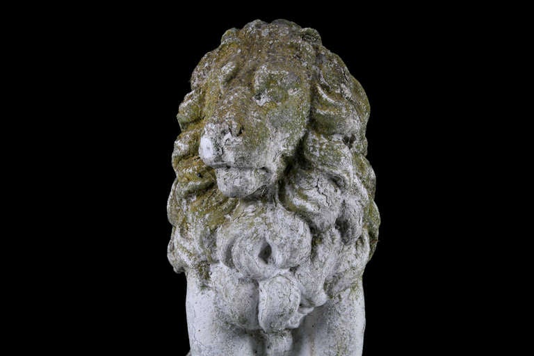 Handcrafted Antique Victorian Stone Lion Statues In Good Condition In London, GB