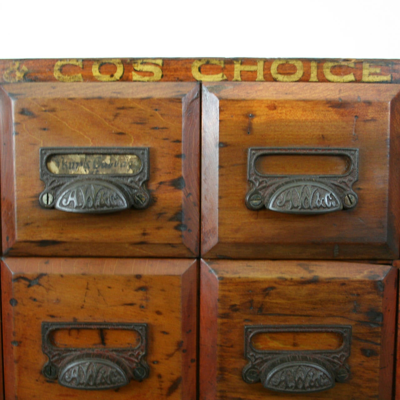 Often replicated, but never truly duplicated, authentic apothecary cabinets are rare (and often misidentified) birds within the antique community. Made by Allaire Woodward & Company, a prolific mid-western producer of herbal remedies in the late