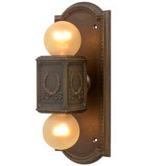 Antique Classical Revival Cast Bronze Elevator Indicator Light C1925