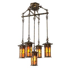 Antique Historic Markham House Five-Light Chandelier, circa 1911