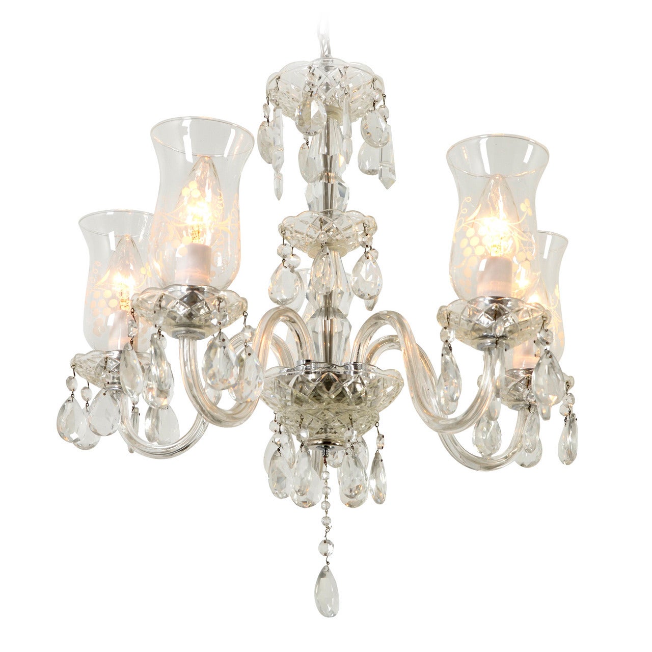 Late Colonial Revival Cut-Glass Chandelier, circa 1940