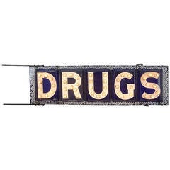 Antique Incredibly Rare Double-Sided Federal Electric Company Drugs Sign, circa 1903