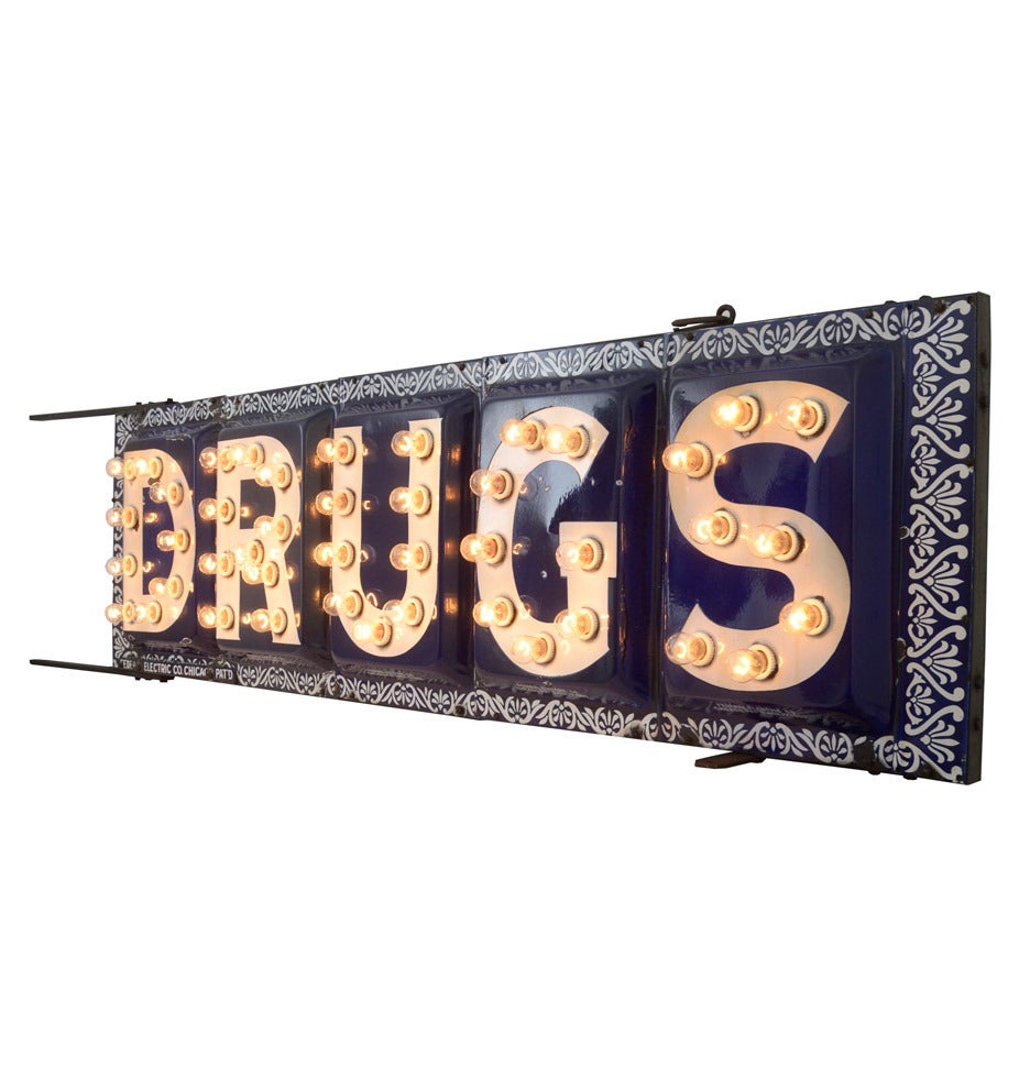 antique drugs sign