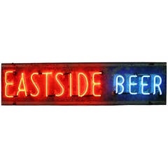 Early Eastside Beer Neon Sign C1930s