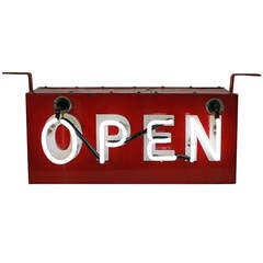 Vintage Double-Sided Mid-Century Neon Open Sign, circa 1965