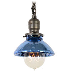 Antique Industrial Pendant with Mercury Glass Shade