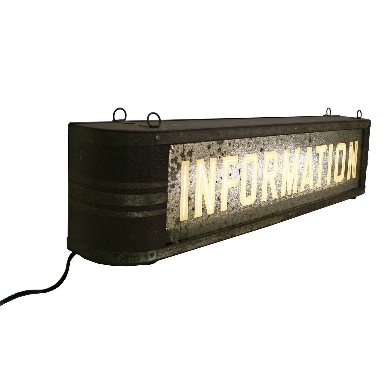 Streamlined Super Cool Backlit Information Sign, circa 1940