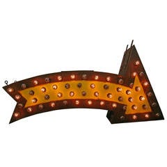 Perfectly Aged Lighted Carnival Arrow, circa 1950