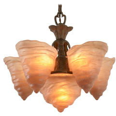 Antique Ultra Rare Catalonian Chandelier by Consolidated Glass Co., circa 1927