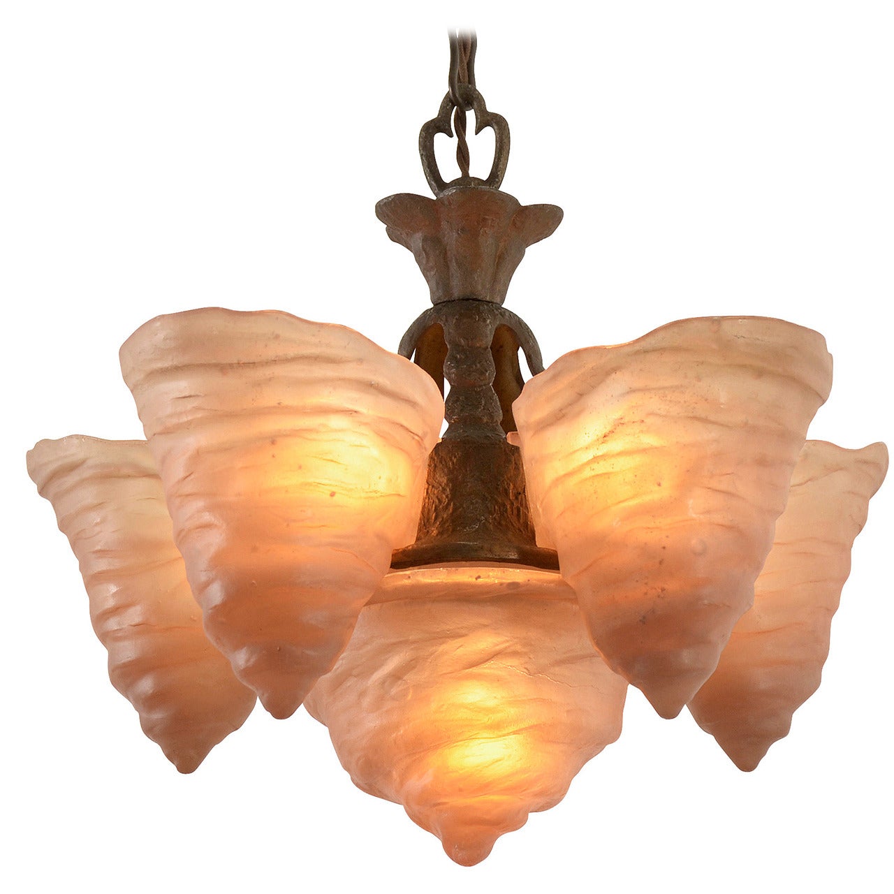 Ultra Rare Catalonian Chandelier by Consolidated Glass Co., circa 1927