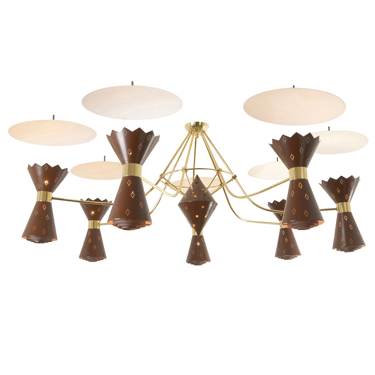 Stunningly Mid-Century Gypsy Lounge Chandelier, circa 1963 For Sale