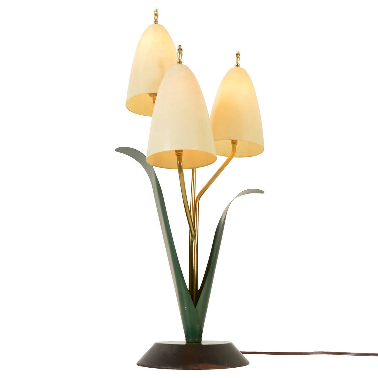 Mid-Century Tulip Table Lamp with Fiberglass Shades, circa 1965