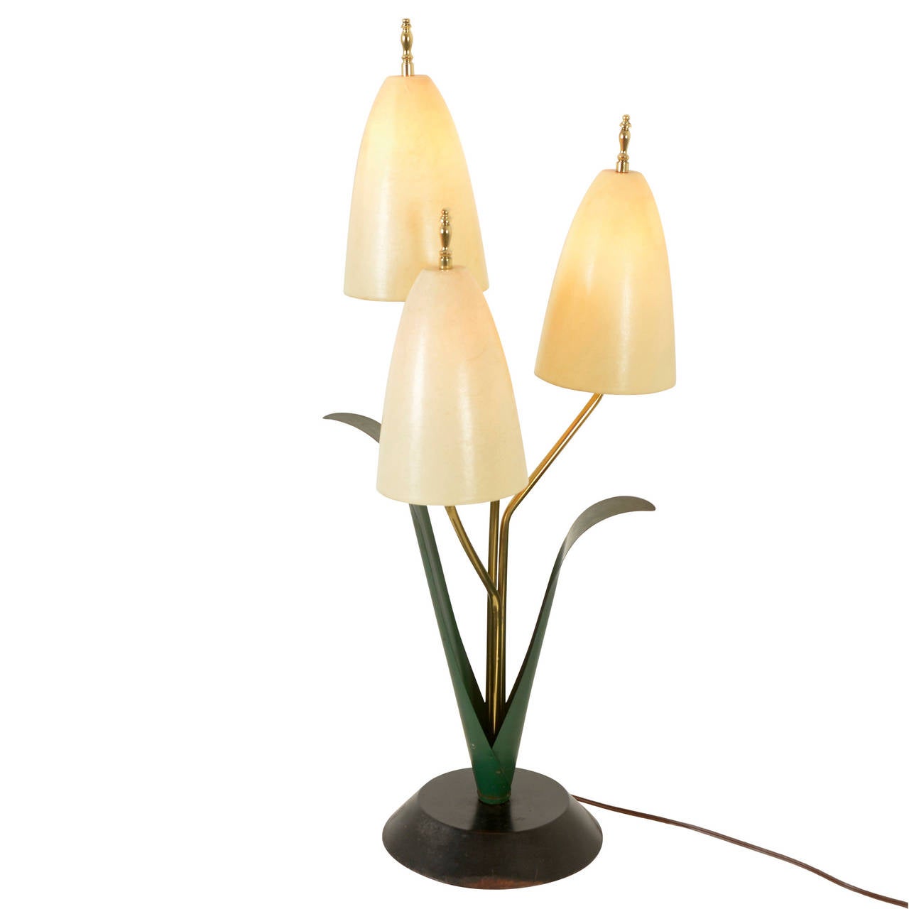 Mid-Century Modern Mid-Century Tulip Table Lamp with Fiberglass Shades, circa 1965