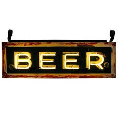 Double-Sided Neon Beer Sign, circa 1945