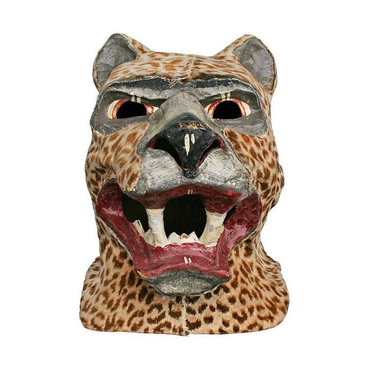 Lions and tigers and bears, oh my! This piece of amusement park history comes to us as part of a collection of 20 carnival mascot heads. Hand crafted from paper mache, faux fur and imagination, this Leopard is also comprised of nearly a century of