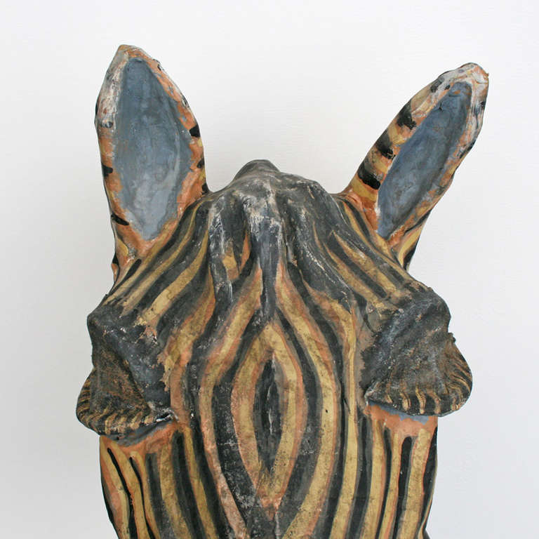 American Vintage Zebra Amusement Park Mask circa 1930s