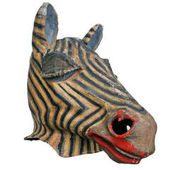 Vintage Zebra Amusement Park Mask circa 1930s