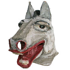 Antique Grey Horse Masquerade Mask, circa 1920s