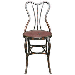 Antique Toledo Cafe Chair with Japanned Copper Finish, Circa 1910s