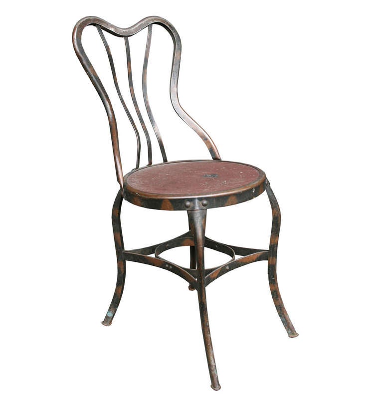 Industrial Toledo Cafe Chair with Japanned Copper Finish, Circa 1910s