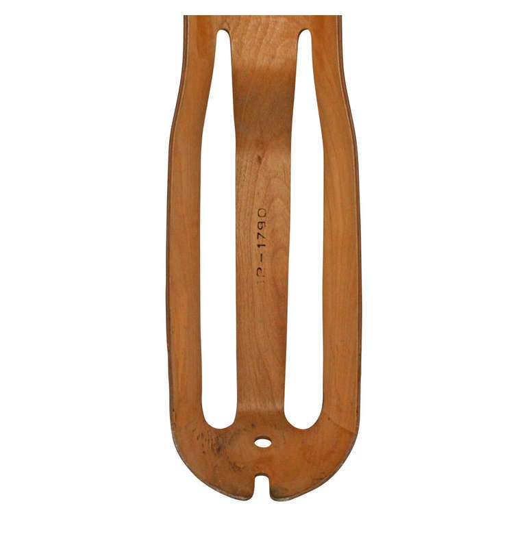 The precursor to modern molded wood furniture design, this leg splint was commissioned from Charles and Ray Eames by the United States Navy in World War II. The goal of the project was to design something lightweight, modular and inexpensive and the