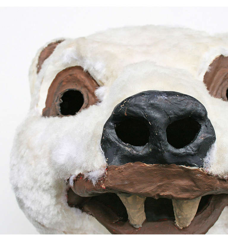 American Vintage Polar Bear Masquerade Mask circa 1930s
