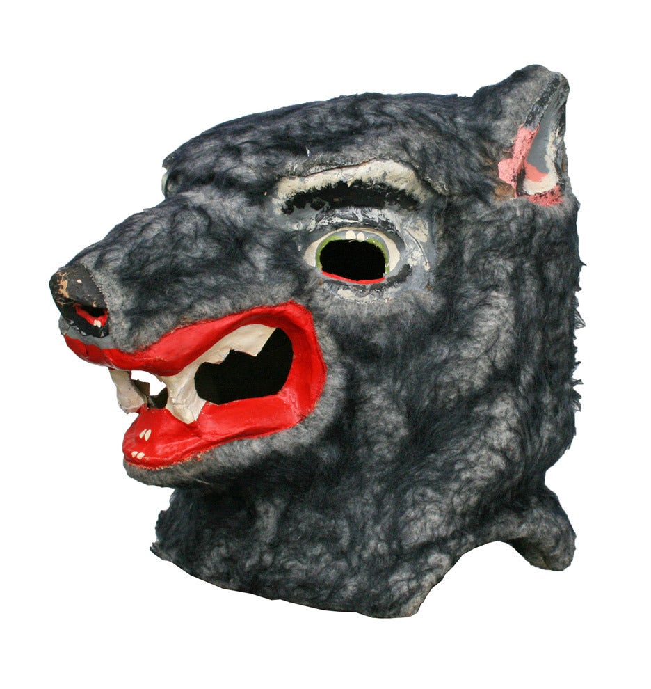 Vintage Wolf Masquerade Mask, circa 1930s