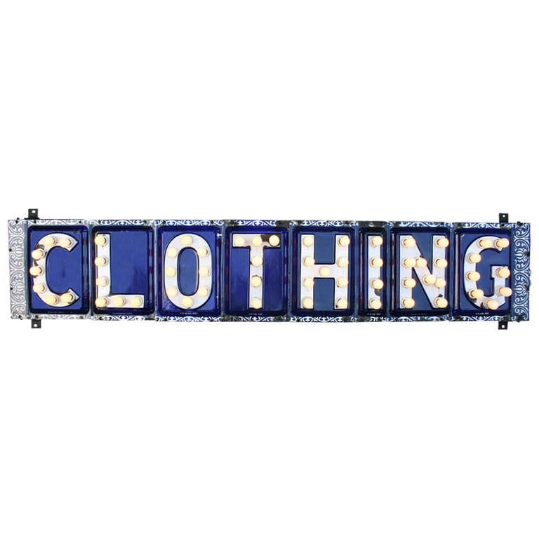 Astonishing Enamel Clothing Sign by Federal Electric Co, circa 1903 For Sale