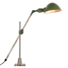 Retro Industrial O.C. White Adjustable Wall or Desk Lamp C1950