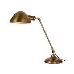 Faries 1012 Industrial Adjustable Desk Lamp with Parabolic Shade, circa 1920
