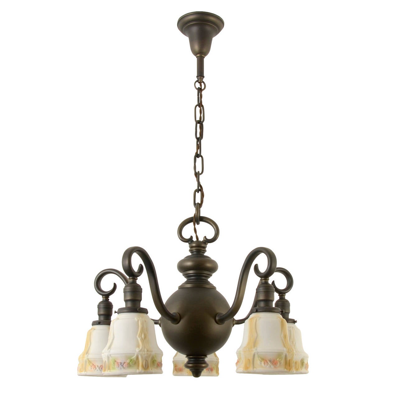 American Colonial Elegant and Refined Colonial Revival Chandelier, circa 1920