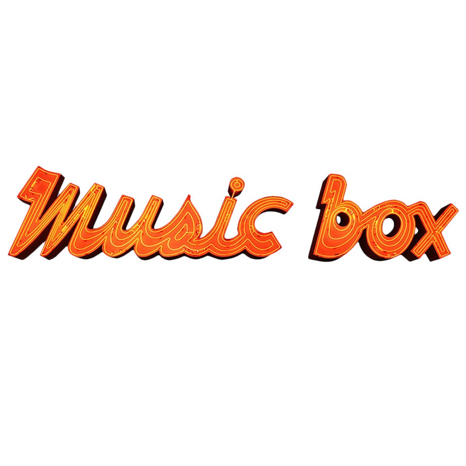 "Music Box" Neon Marquee, circa 1960 For Sale