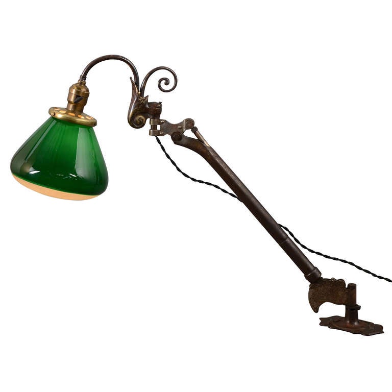 Industrial Super Rare Equipoise Fixture with McCreary Shade, circa 1910