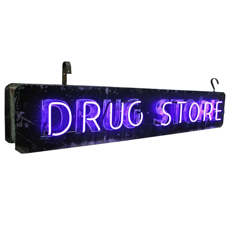 Double-Sided Neon Drug Store Sign, circa 1955