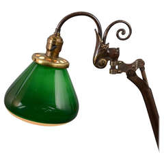 Antique Super Rare Equipoise Fixture with McCreary Shade, circa 1910