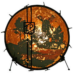Antique Converted Kick Drum Light, circa 1920s 7