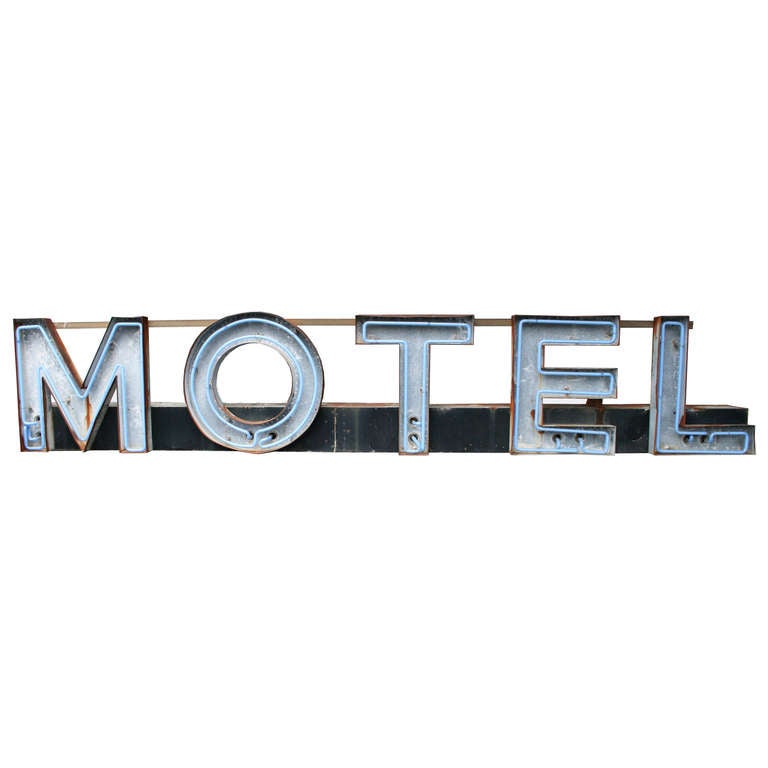 Mid-Century Modern Eleven Foot Long Salvaged Motel Sign