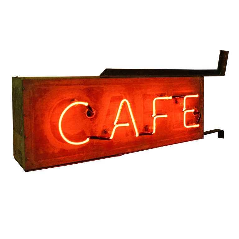 Mid-Century Modern Double Sided Red Neon 