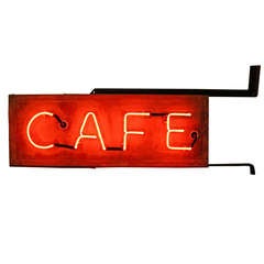 Double Sided Red Neon "Cafe" Sign