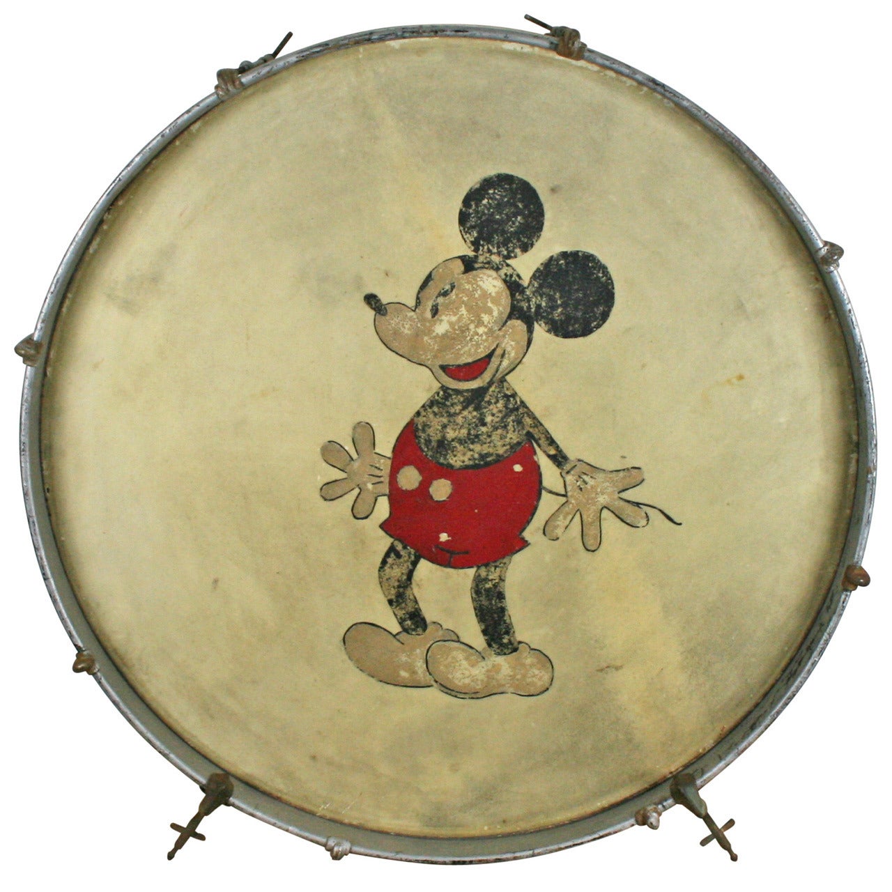 Mickey Mouse Themed Kick Drum, circa 1930s For Sale