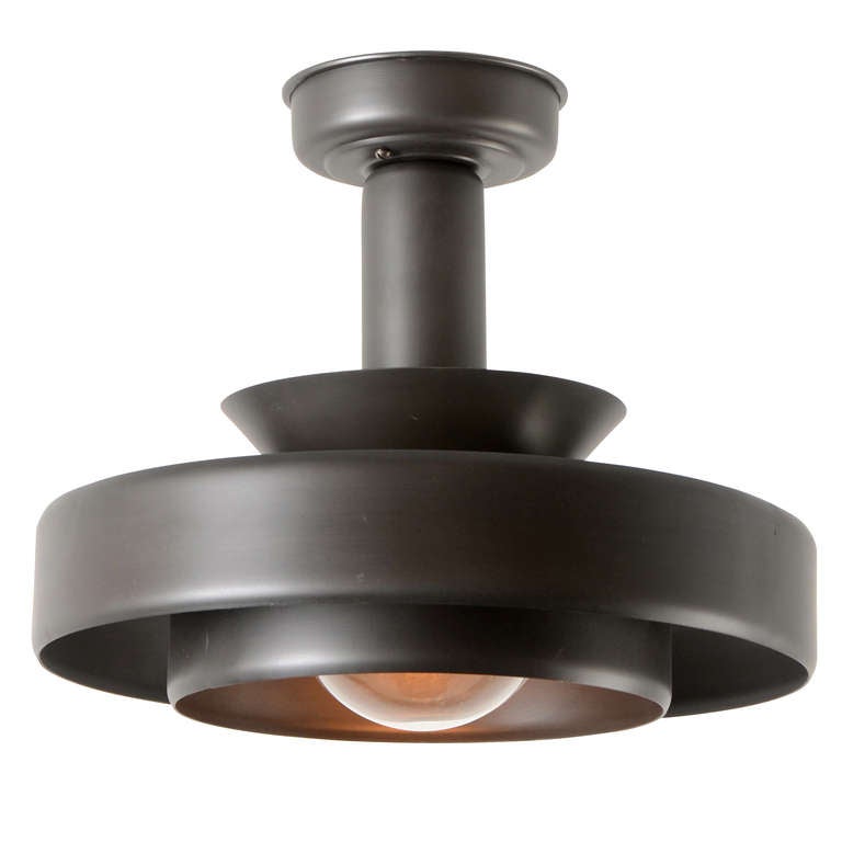 Semi-Flush Antique Steel, Two Ring Saturn