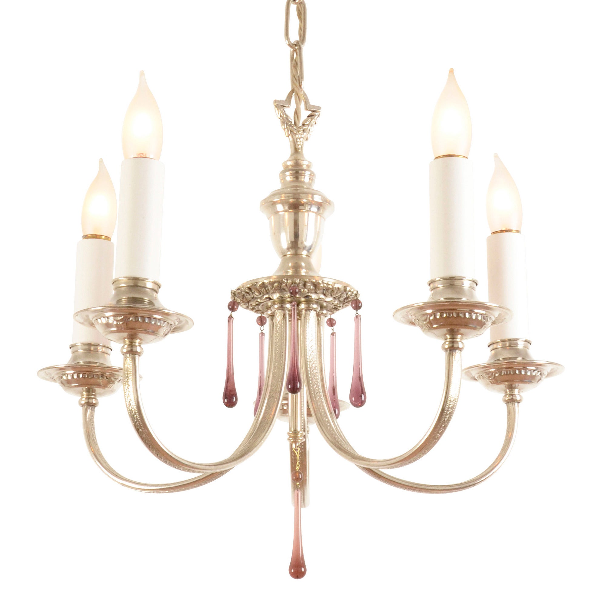 Silver Plated Colonial Revival Chandelier, circa 1925