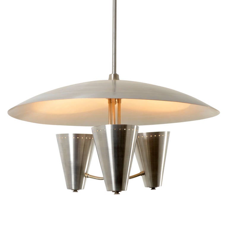 Spectacular Mid-Century Uplight Chandelier, circa 1950s