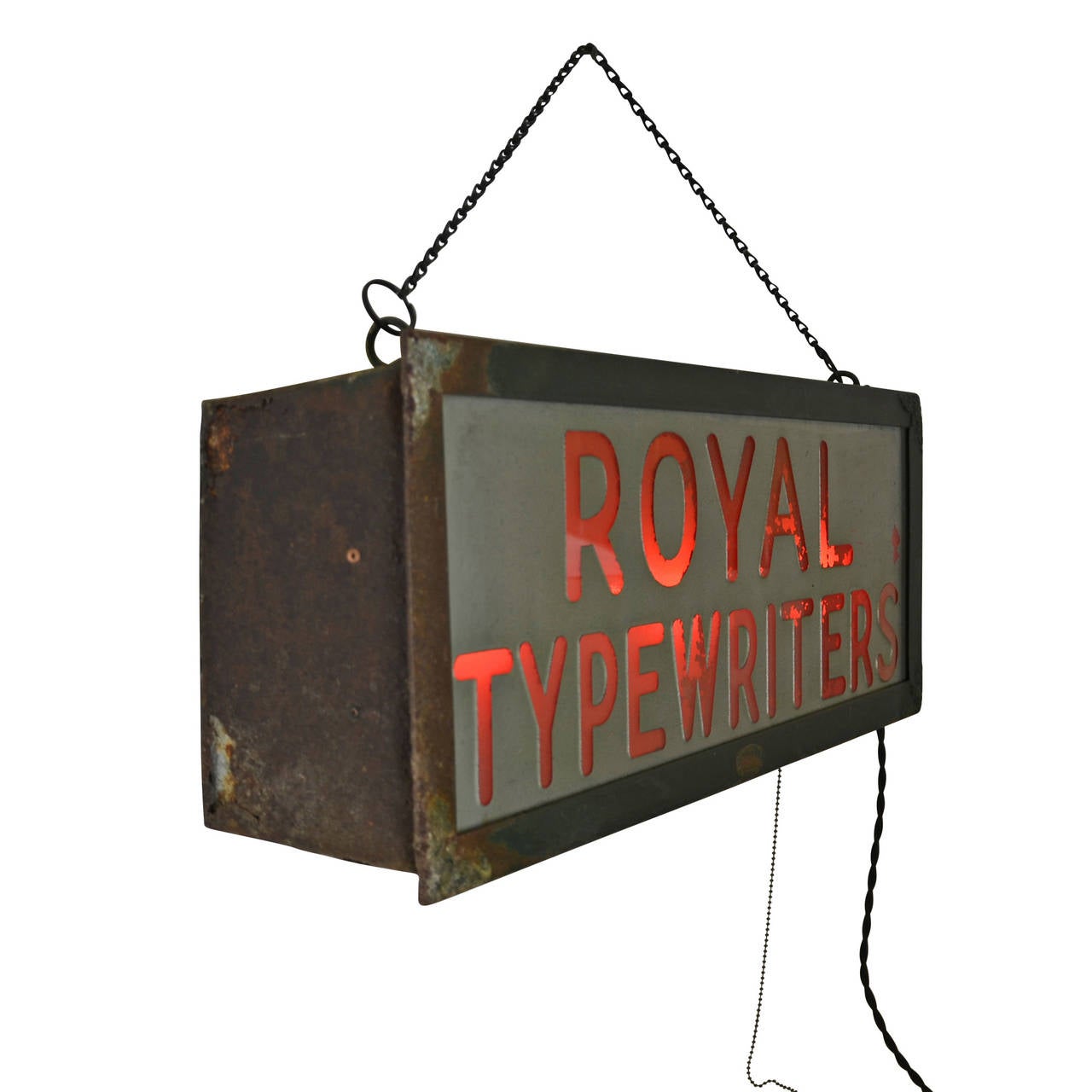 Industrial Early Royal Typewriters Illuminated Sign, circa 1915