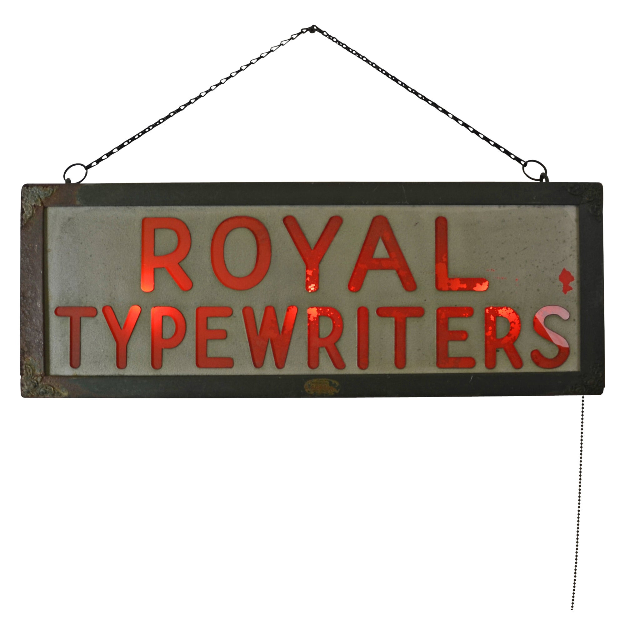 Early Royal Typewriters Illuminated Sign, circa 1915