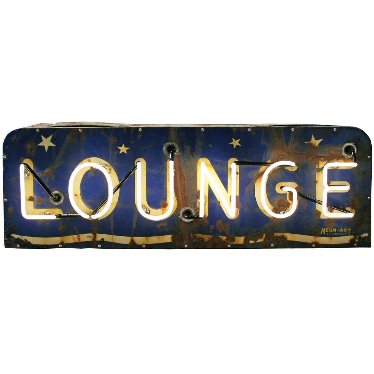Perfectly Worn Neon Lounge Sign, circa 1940