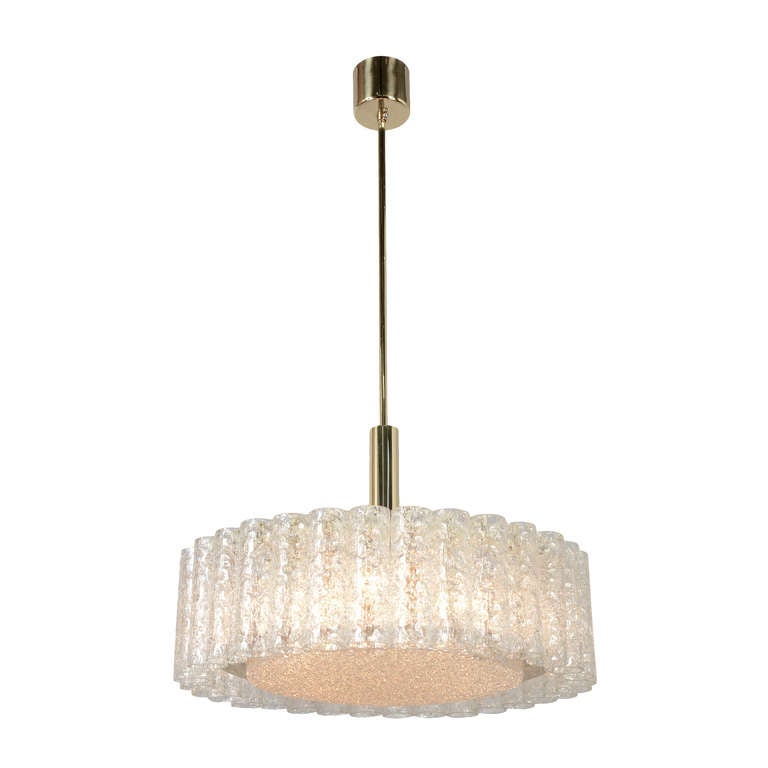 Contemporary Ice Drum Chandelier, circa 1973