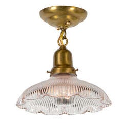 Beyond-Charming Fixture with Prismatic Shade, c1900