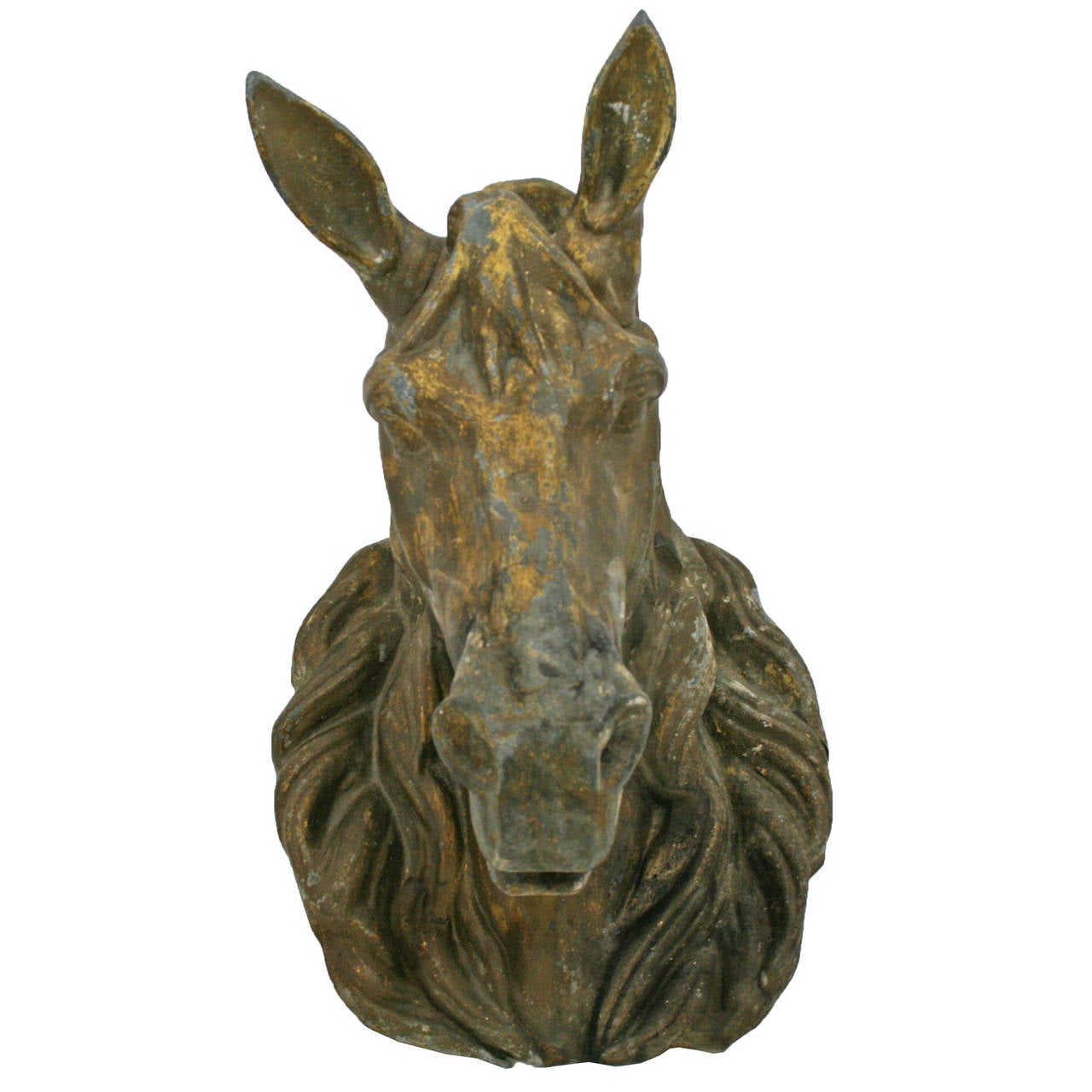 Industrial Incredible Zinc Horse Head Farrier's Trade Sign, circa 1880