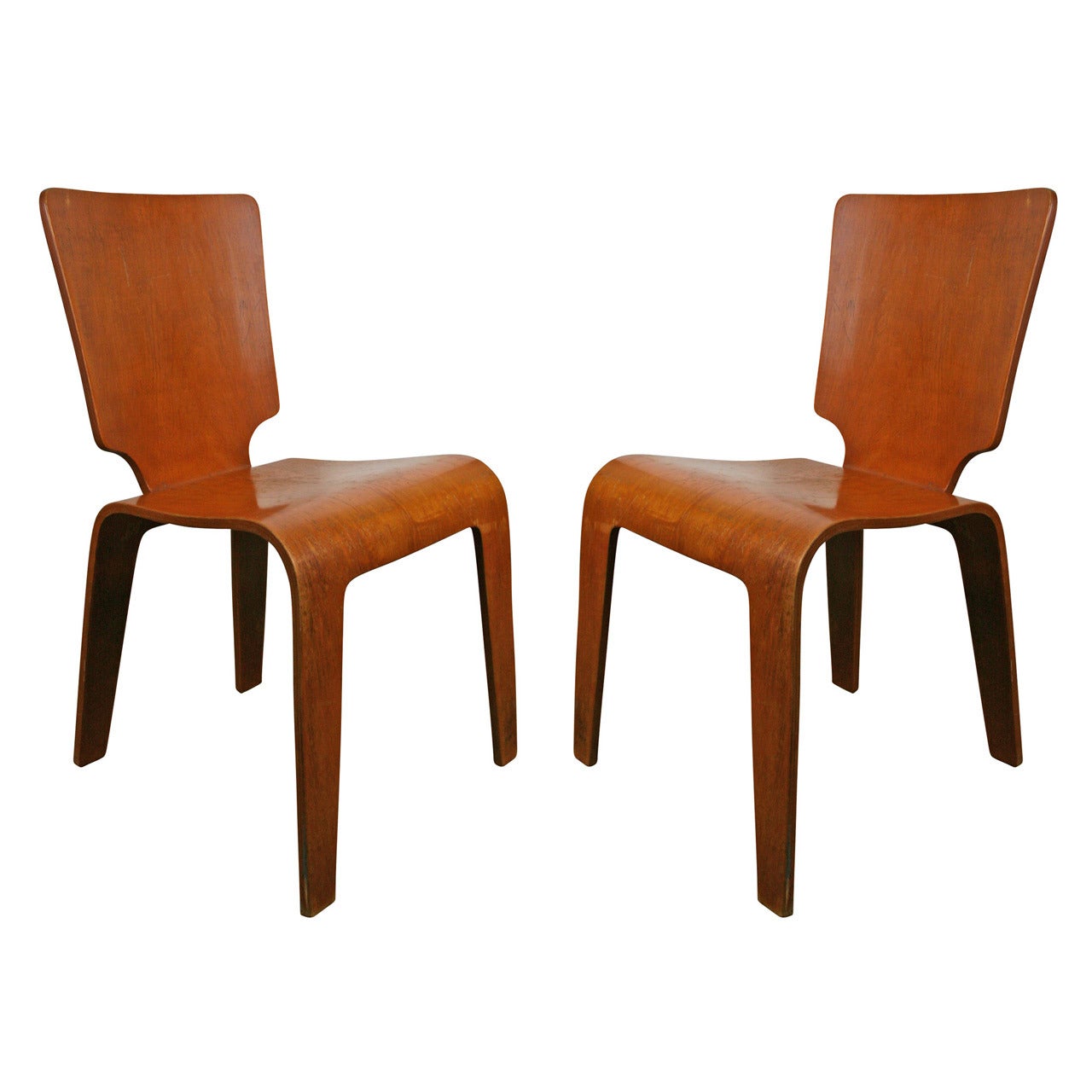 Pair of Thaden-Jordan Molded Plywood Side Chairs, circa 1947